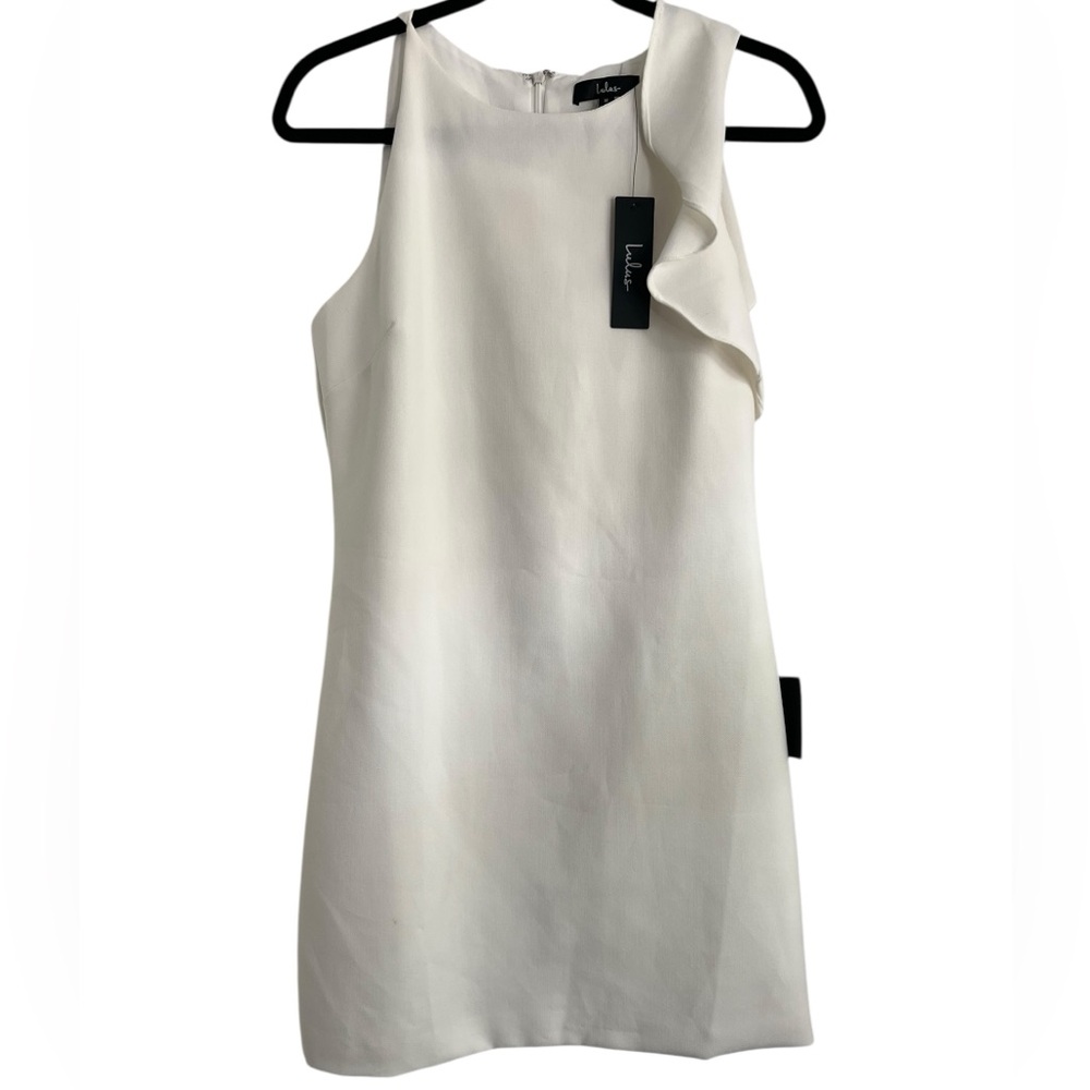 Lulus White One Shoulder Mini Dress NWT M | Bridal Shower Graduation Cocktail